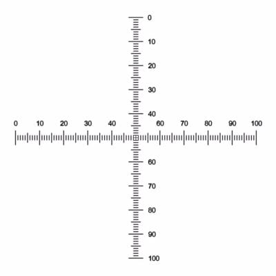 Microscope Eyepiece Graticule with Cross hair scales