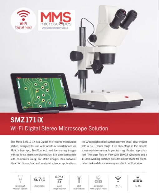 Motic SMZ-171iX Digital Wi-Fi stereo zoom microscope - Image 4